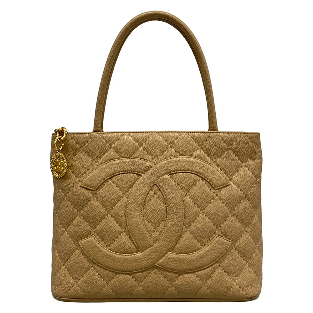 Chanel Caviar Medallion Tote Beige #305429C20B
